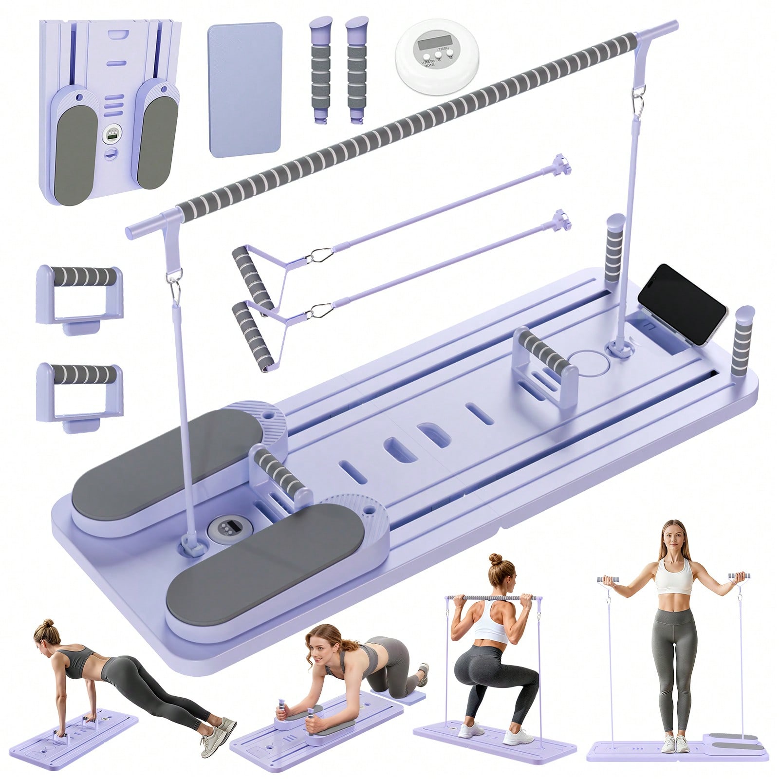 Pilates & Yoga Elastic Band - Pilates Reformer With Bar, Pilates Board