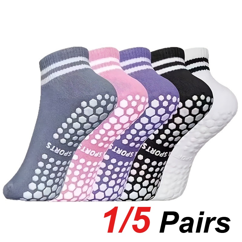 Pilates Yoga &A - 1/5 Pair Women's Silicone Anti Slip