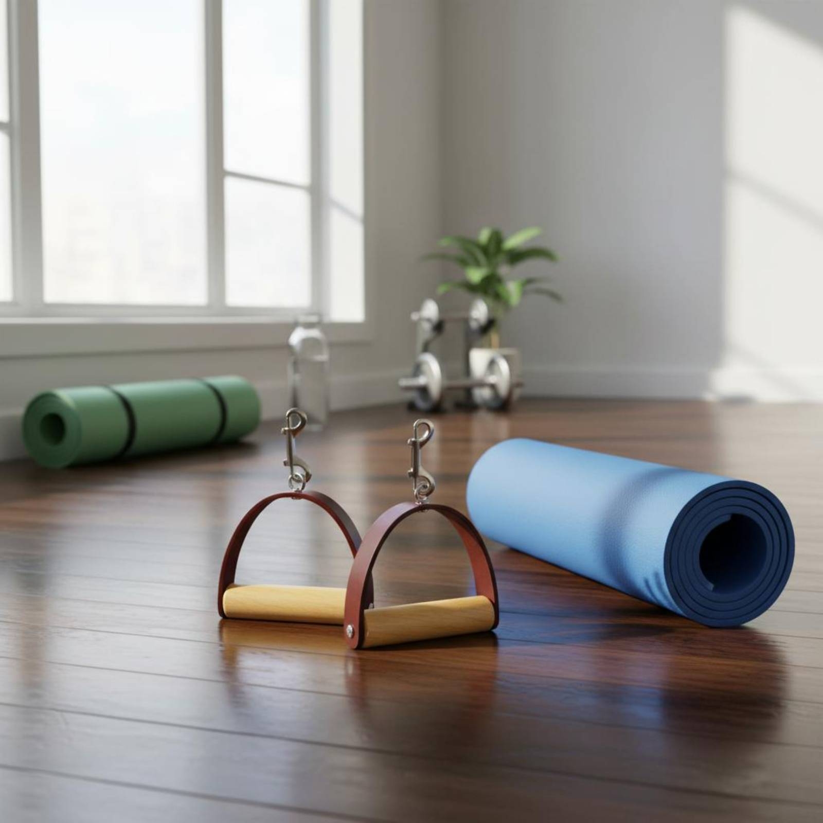 2Pcs/Set Pilates Leather Handl - огляд і ціна Pilates & Yoga Elastic Band